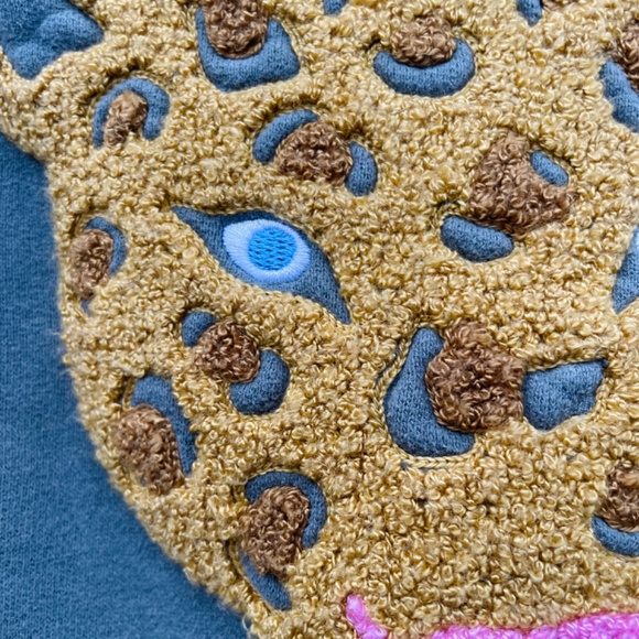 American Outfitters Girls Sweatshirt | Size 8 | Leopard Patch | A076 - Picture 4 of 8